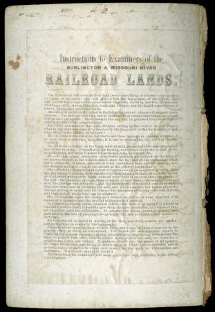 Instruction Manual to Examiners of Burlington & Missouri River Railroad Lands