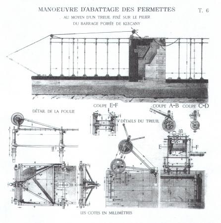 Poster with the construction plans of the dam near Klecan (Paris International Exposition 1900) Poster with the construction plans of the dam near Klecan (Paris International E