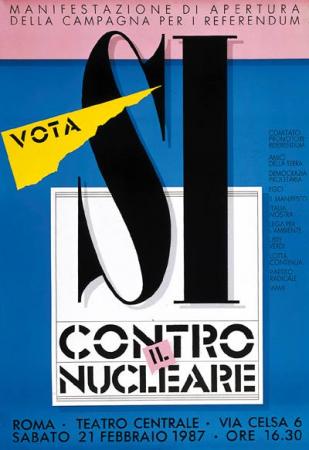 Image of cover of the "Manifesto" of the Italian antinuclear referendum