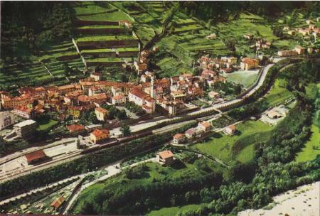 The town of Longarone, Italy, before the landslide, 1963. The town of Longarone, Italy, before the landslide, 1963.