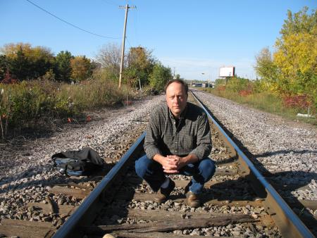 Photo of Eric Olmanson on railway tracks Photo of Eric Olmanson on railway tracks